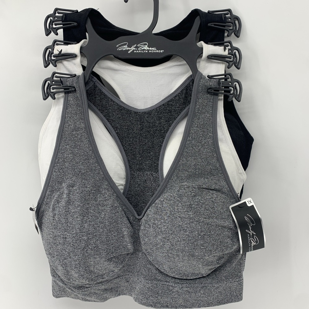 New With Tags 3 Marilyn Monroe Stretch Racerback Bralette Removable Pads 1X